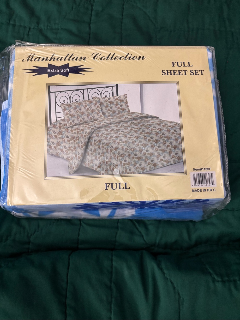 Full Sheet Set - Blue Floral Pattern